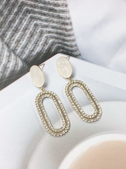 Cubic Zirconia Oval Drop Earrings Gold | TARA MINI - TARA MINI