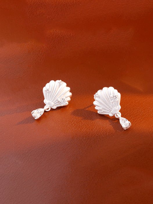 White Gold Water Drop Stud Earrings | TARA MINI - TARA MINI