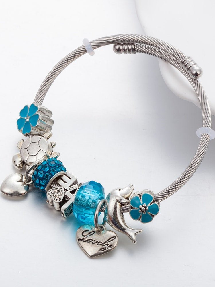 Vintage Crystal Enamel Charm Bracelet | TARA MINI - TARA MINI