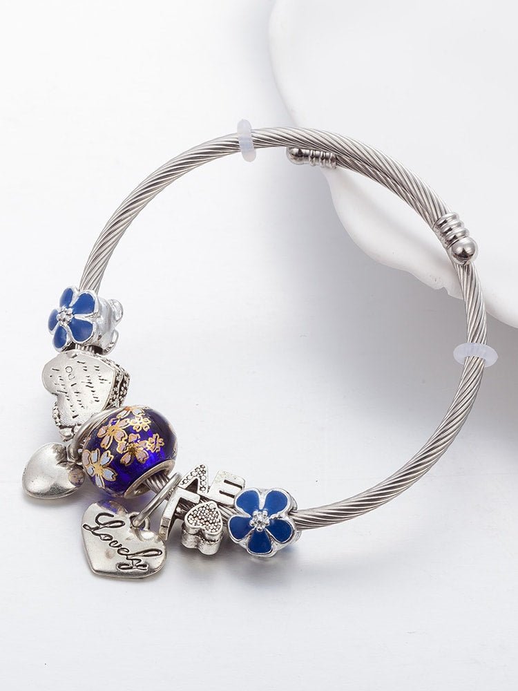 Vintage Enamel Heart Charm Bracelet | TARA MINI - TARA MINI