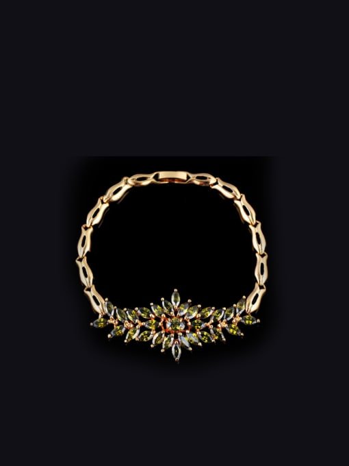 Floral Cubic Zirconia Copper Bracelet Gold | TARA MINI - TARA MINI