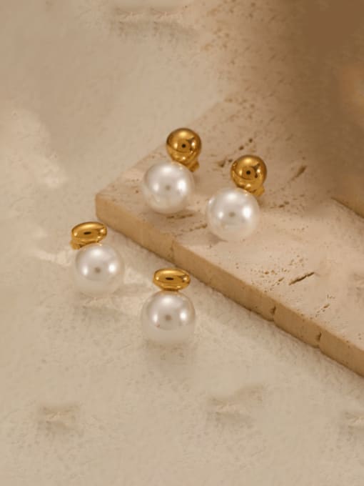Round Imitation Pearl Stud Earrings for Women | TARA MINI - TARA MINI