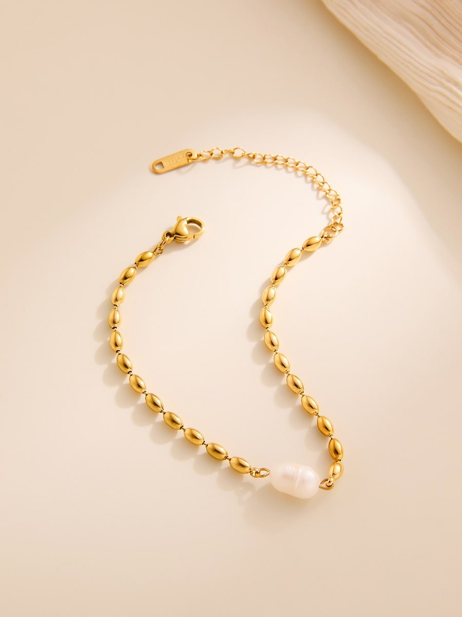 Freshwater Pearl Round Minimalist Beaded Bracelet | TARA MINI - TARA MINI