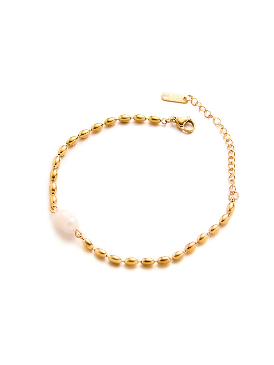 Freshwater Pearl Round Minimalist Beaded Bracelet | TARA MINI - TARA MINI