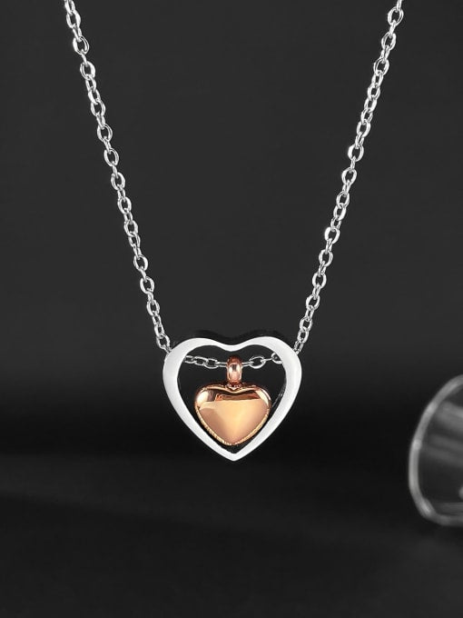 Multi-Tone Heart Minimalist Necklace Rose Gold | TARA MINI - TARA MINI
