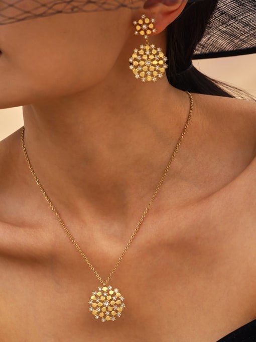 Cubic Zirconia Hip Hop Flower Jewelry Set | TARA MINI ( 2 Set ) - TARA MINI