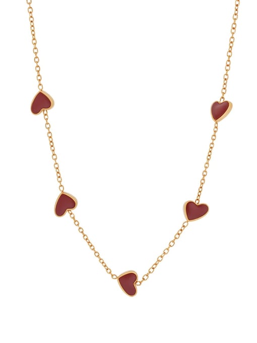 Enamel Heart Minimalist Necklace Gold | TARA MINI - TARA MINI