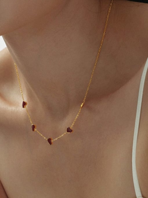 Enamel Heart Minimalist Necklace Gold | TARA MINI - TARA MINI