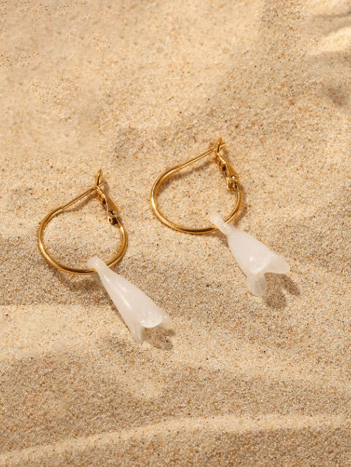 Flower Vintage Hook Earrings Gold Plated | TARA MINI - TARA MINI