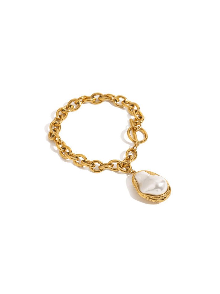 Freshwater Pearl Geometric Hip Hop Link Bracelet | TARA MINI - TARA MINI