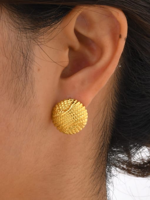 Textured Gold Stud Earrings