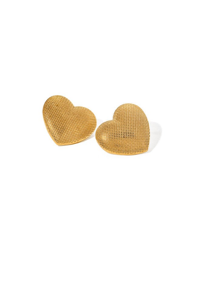 Gold Plated Heart Minimalist Stud Earrings | TARA MINI - TARA MINI