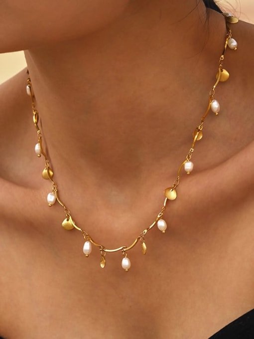 Imitation Pearl Geometric Hip Hop Necklace | TARA MINI - TARA MINI