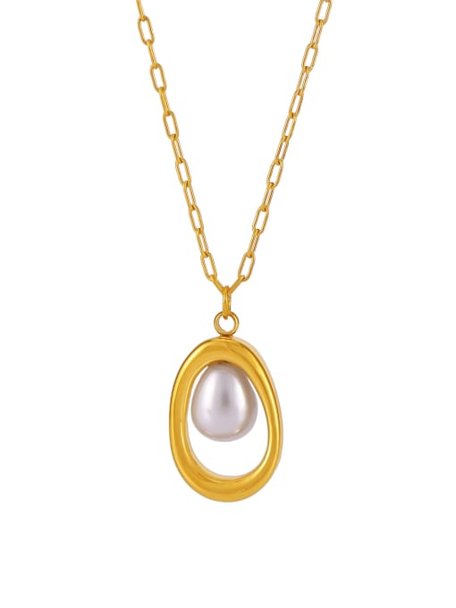 Imitation Pearl Geometric Minimalist Necklace | TARA MINI - TARA MINI