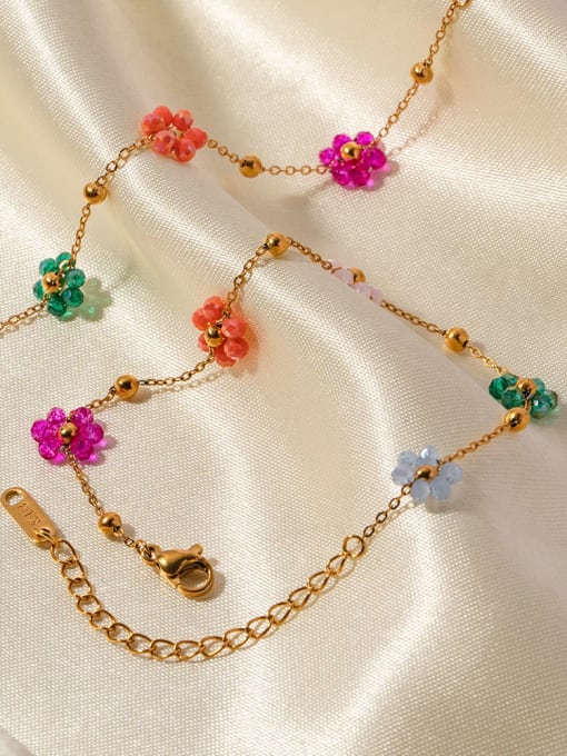 Lampwork Stone Flower Bracelet & Necklace Set – TARA MINI ( 2 Set ) - TARA MINI