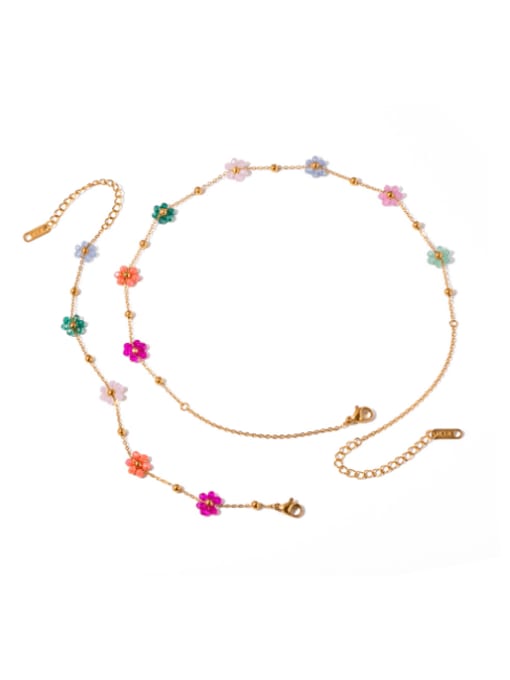 Lampwork Stone Flower Bracelet & Necklace Set – TARA MINI ( 2 Set ) - TARA MINI