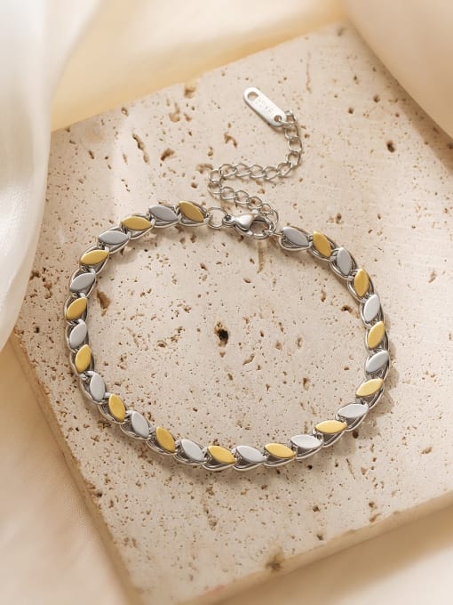 Leaf Plant Hip Hop Link Bracelet Gold & Silver | TARA MINI - TARA MINI