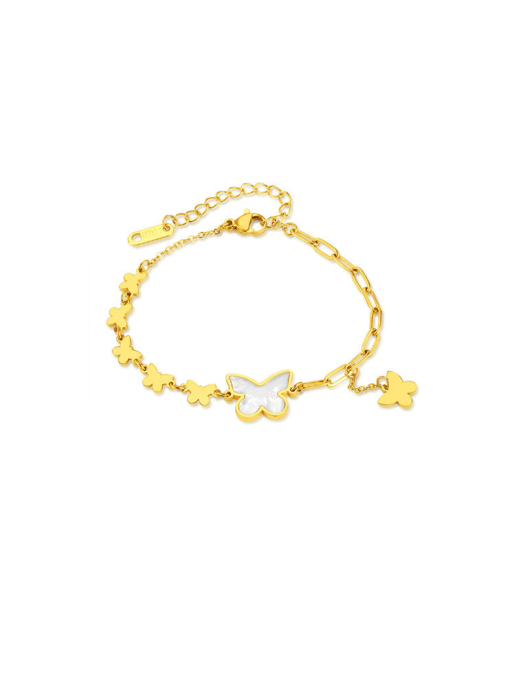 Gold Butterfly Charm Minimalist Bracelet