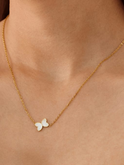 Shell Butterfly Minimalist Necklace Gold | TARA MINI - TARA MINI