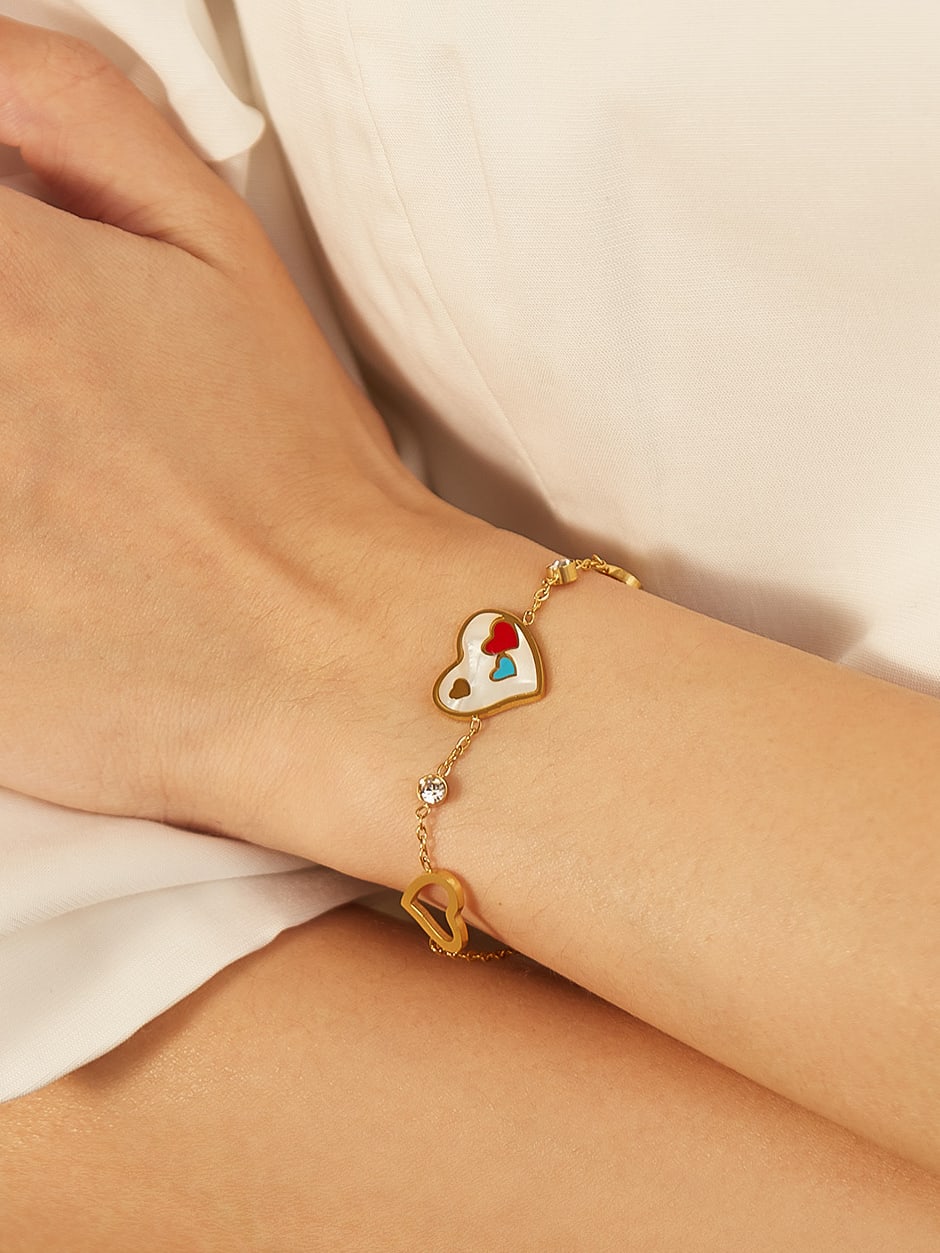 Shell Heart Trend Link Bracelet