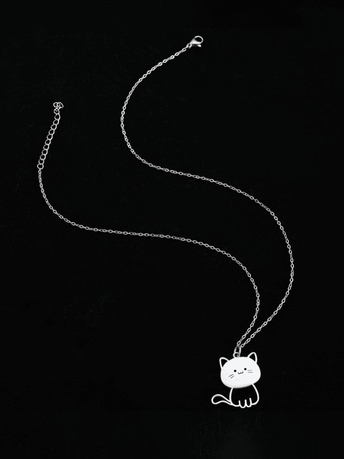 Big Head Cat Long Strand Necklace | TARA MINI - TARA MINI