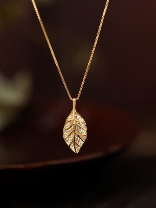 Golden Leaf Pendant Necklace | TARA MINI - TARA MINI