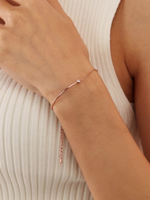 Minimalist Curved Bar Bracelet for Women