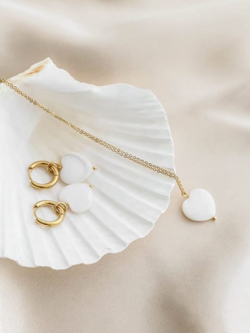 Shell Heart Necklace & Earrings Set | TARA MINI ( 2 Set ) - TARA MINI