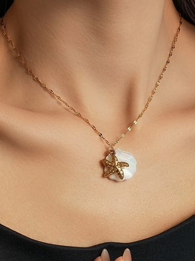 Shell Star Necklace & Earring Set | TARA MINI - TARA MINI