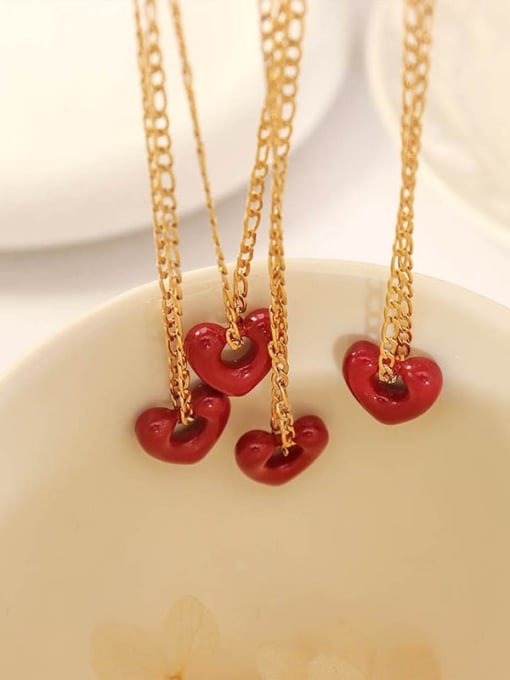 Vintage Heart Enamel Jewelry Set Gold | TARA MINI ( 2 Set ) - TARA MINI