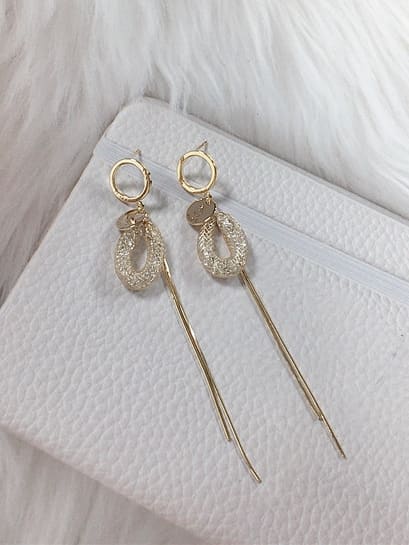 Golden Tassel Zirconia Drop Earrings | TARA MINI - TARA MINI