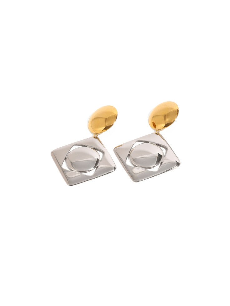 Geometric Hip Hop Drop Earrings Gold Silver | TARA MINI - TARA MINI