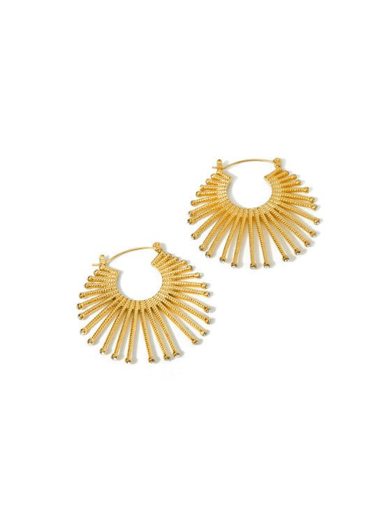 Irregular Sector Hip Hop Drop Earrings Gold | TARA MINI - TARA MINI