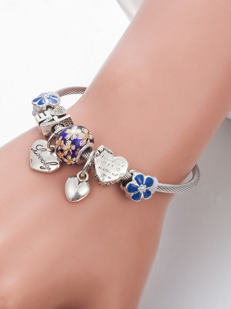 Vintage Enamel Heart Charm Bracelet | TARA MINI - TARA MINI