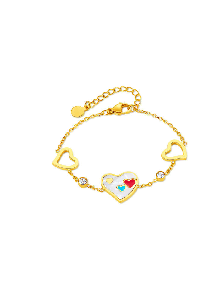 Shell Heart Trend Link Bracelet