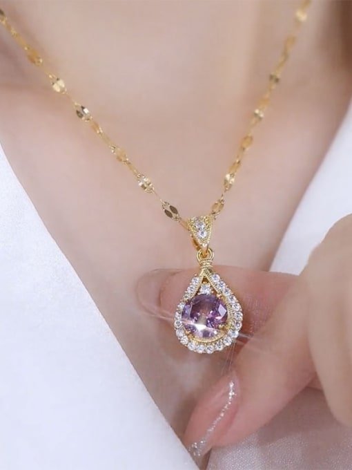 Purple Water Drop Pendant Necklace | TARA MINI - TARA MINI