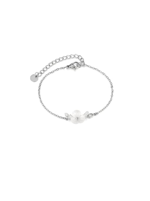 Shell Flower Minimalist Bracelet Silver | TARA MINI - TARA MINI