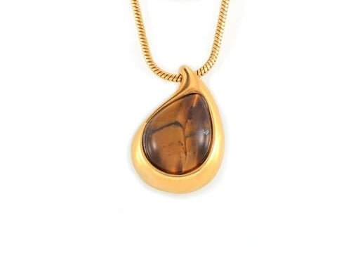 Tiger Eye Water Drop Hip Hop Necklace | TARA MINI - TARA MINI