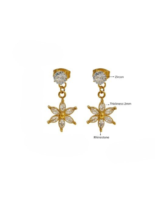 Gold Plated Floral Drop Earrings | TARA MINI - TARA MINI