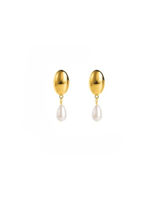 Gold Pearl Drop Earrings 18K Plated | TARA MINI - TARA MINI