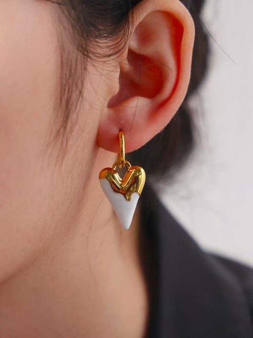 Enamel Heart Huggie Earrings | TARA MINI - TARA MINI