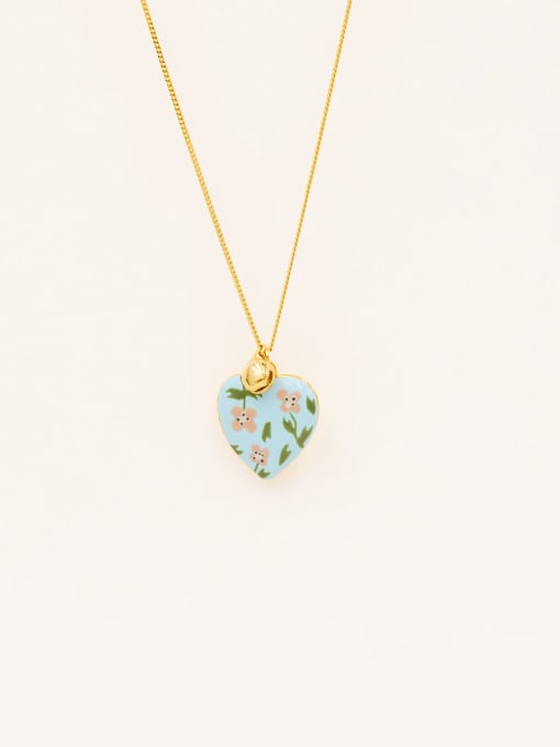 Love Heart Locket Necklace Gold Enamel | TARA MINI - TARA MINI