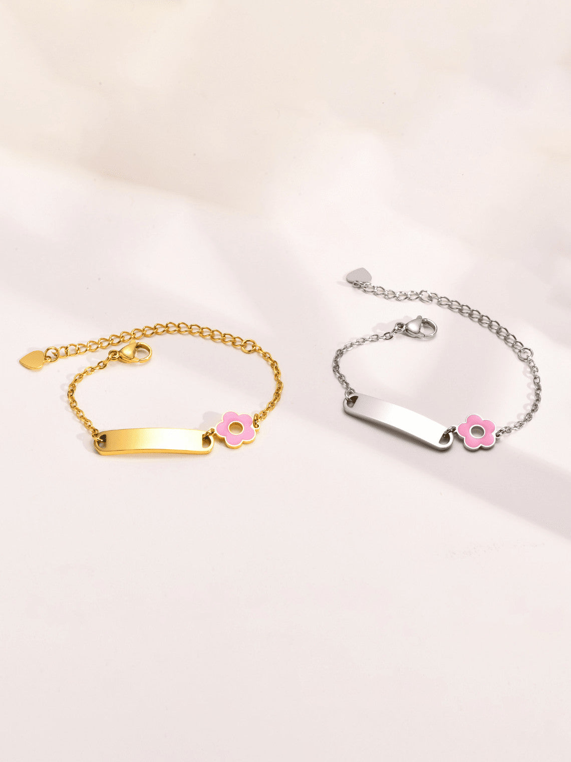 Floral Charm Link Bracelet