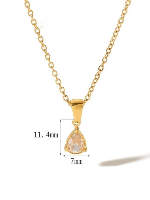 Cubic Zirconia Teardrop Necklace Gold | TARA MINI - TARA MINI