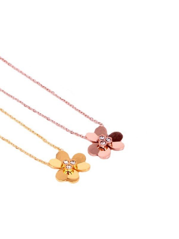 Floral Rhinestone Pendant Necklace | TARA MINI - TARA MINI