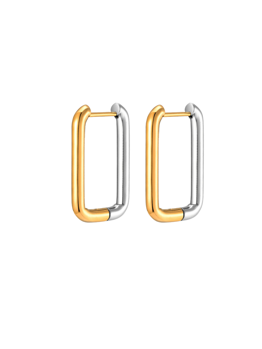 Two-Tone Huggie Earrings