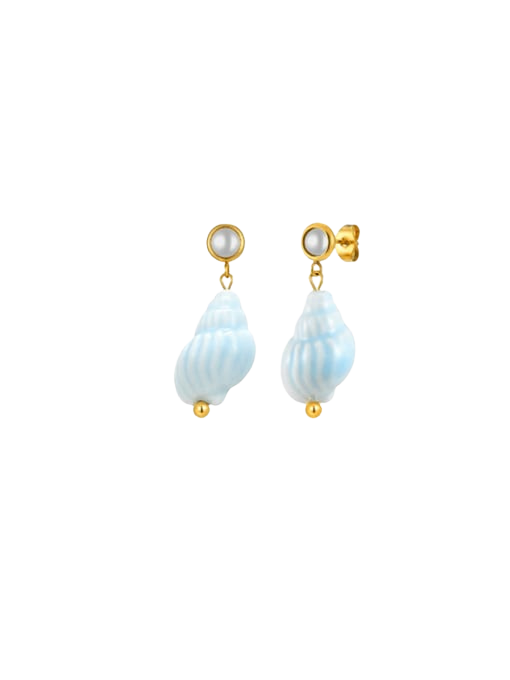 Seashell Drop Earrings with Pearl Top