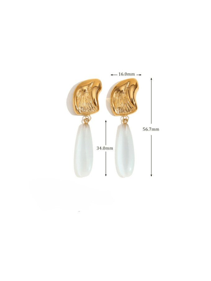 Gold Pearl Drop Earrings 18K Plated | TARA MINI - TARA MINI