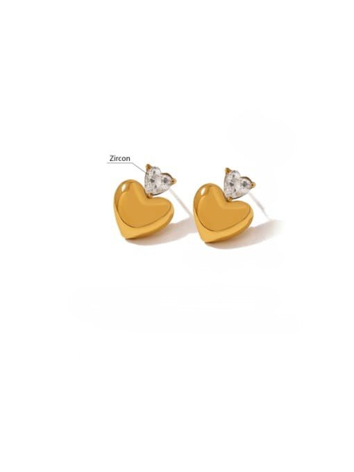 Heart Minimalist Stud Earrings Gold Plated | TARA MINI - TARA MINI