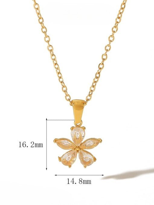 Gold Plated Cubic Zirconia Flower Necklace | TARA MINI - TARA MINI